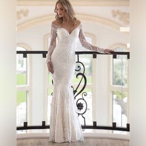 Naama & Anat Hayworth Off the Shoulder Mermaid Wedding Gown